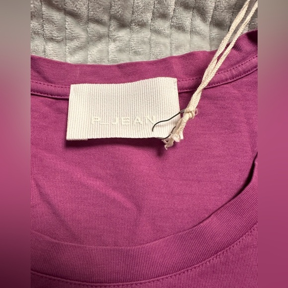 P_JEAN Fuchsia‎ Long Sleeve Top Made in Italy 100% Cotton Sz L NWT A 0263 - Picture 4 of 10